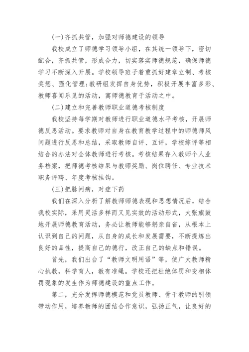 2022年度学校师德师风工作总结（7篇）.docx