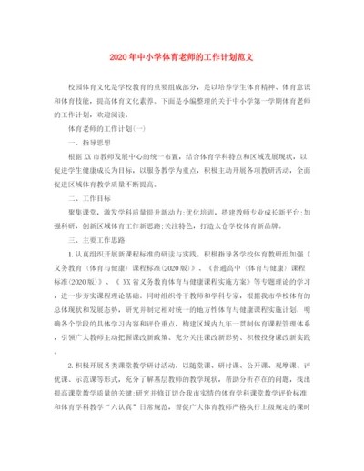 精编之年中小学体育老师的工作计划范文.docx
