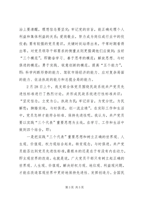 对民政系统党员先进性标准的认识 (4).docx