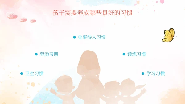 粉色水彩简约风如何培养孩子的好习惯PPT课件