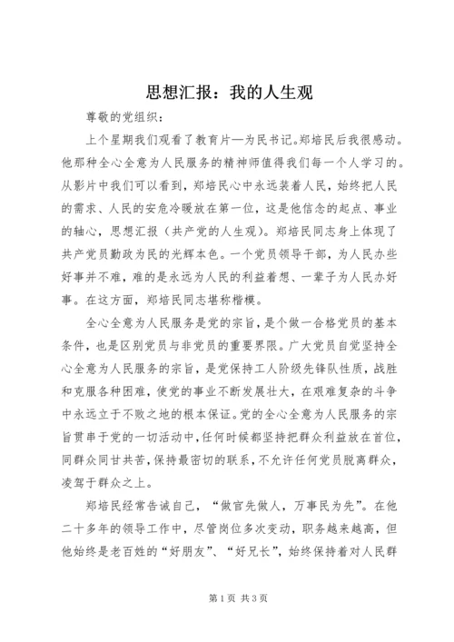 思想汇报：我的人生观 (3).docx