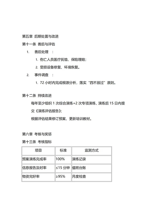 通用公司应急救援管理制度