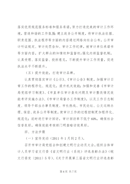 审计局文明行业创建方案.docx