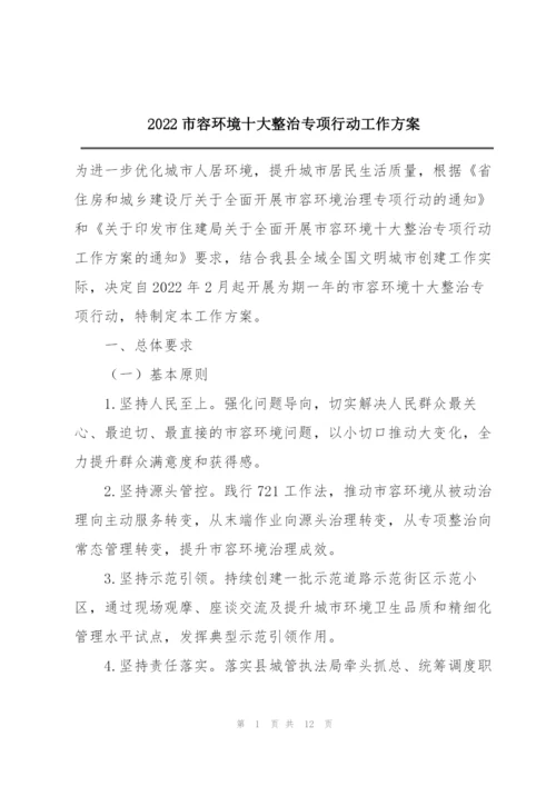 2022市容环境十大整治专项行动工作方案.docx