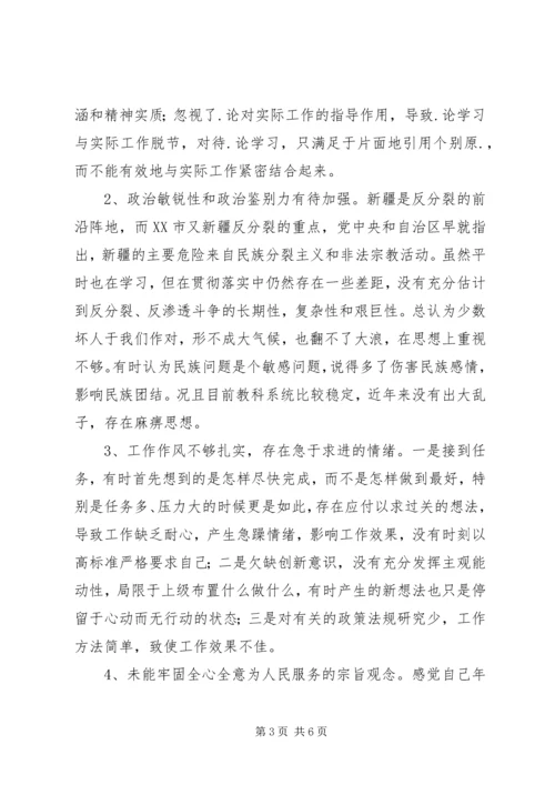 反分裂教育材料学习个人剖析材料.docx