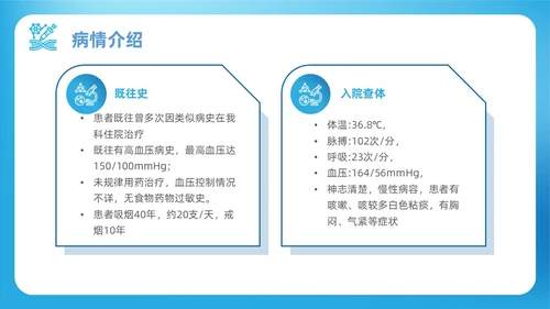 蓝色渐变简约商务呼吸衰竭病人护理查房医疗护理培训PPT
