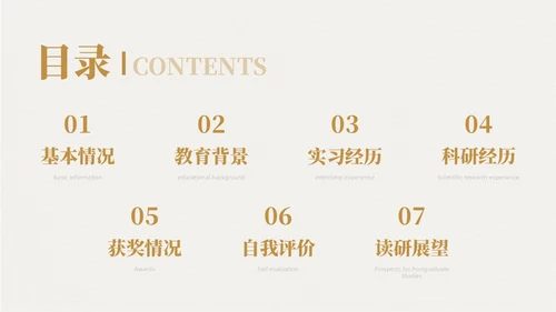 复古简约风研究生复试汇报个人简历自我介绍述职报告ppt模板