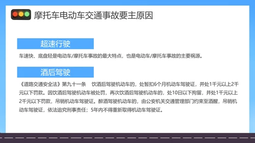 摩托车电瓶车电动车交通安全规范PPT模板