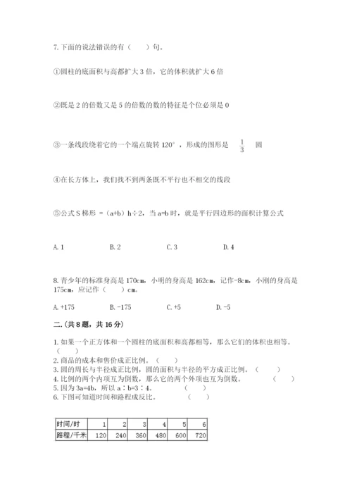 人教版数学六年级下册试题期末模拟检测卷精品【能力提升】.docx