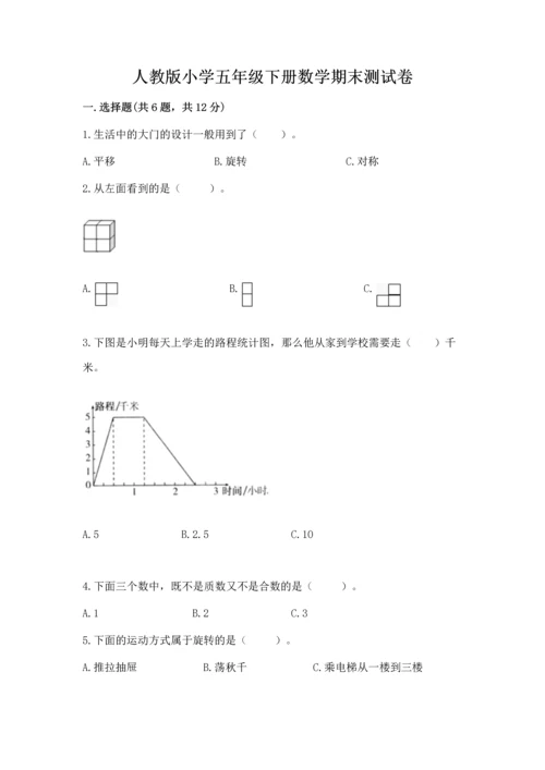 人教版小学五年级下册数学期末测试卷（精选题）.docx