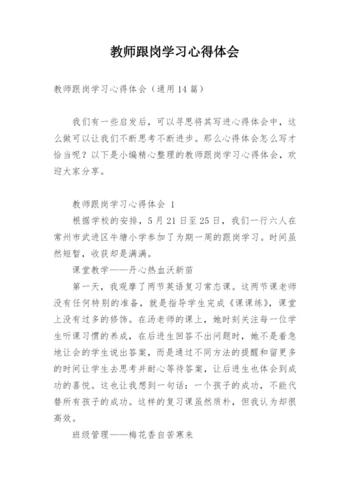 教师跟岗学习心得体会.docx