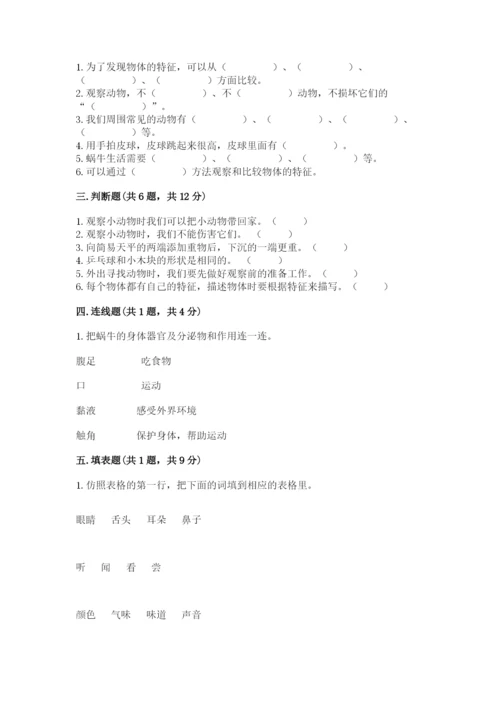教科版一年级下册科学期末测试卷（综合卷）.docx