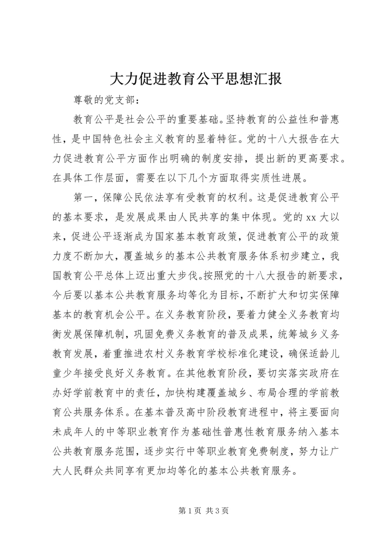 大力促进教育公平思想汇报.docx