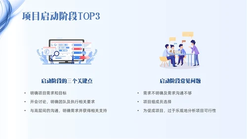 蓝色线条简约项目管理PPT课件