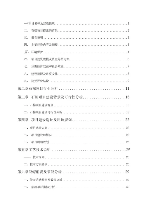 石棉项目可行性研究报告