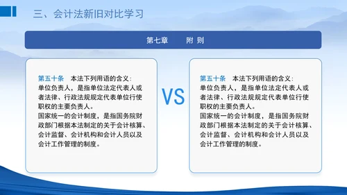 2024新修订中华人民共和国会计法新旧对比学习解读PPT