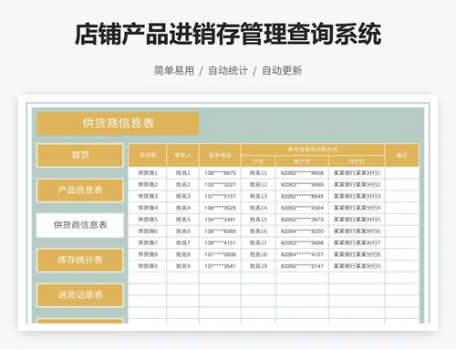 店铺产品进销存管理查询系统