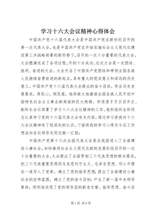 学习十六大会议精神心得体会 (2).docx