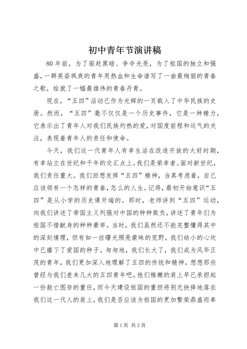 初中青年节演讲稿.docx