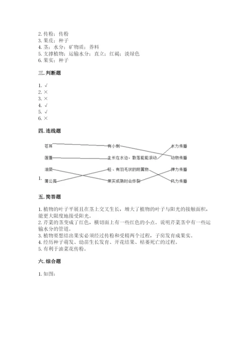 科学四年级下册第一单元《植物的生长变化》测试卷（轻巧夺冠）.docx