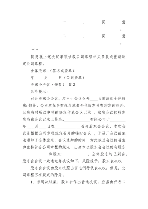 股东会决议（借款）.docx