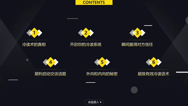 黑黄暖色冷读术人心沟通技巧教学PPT课件