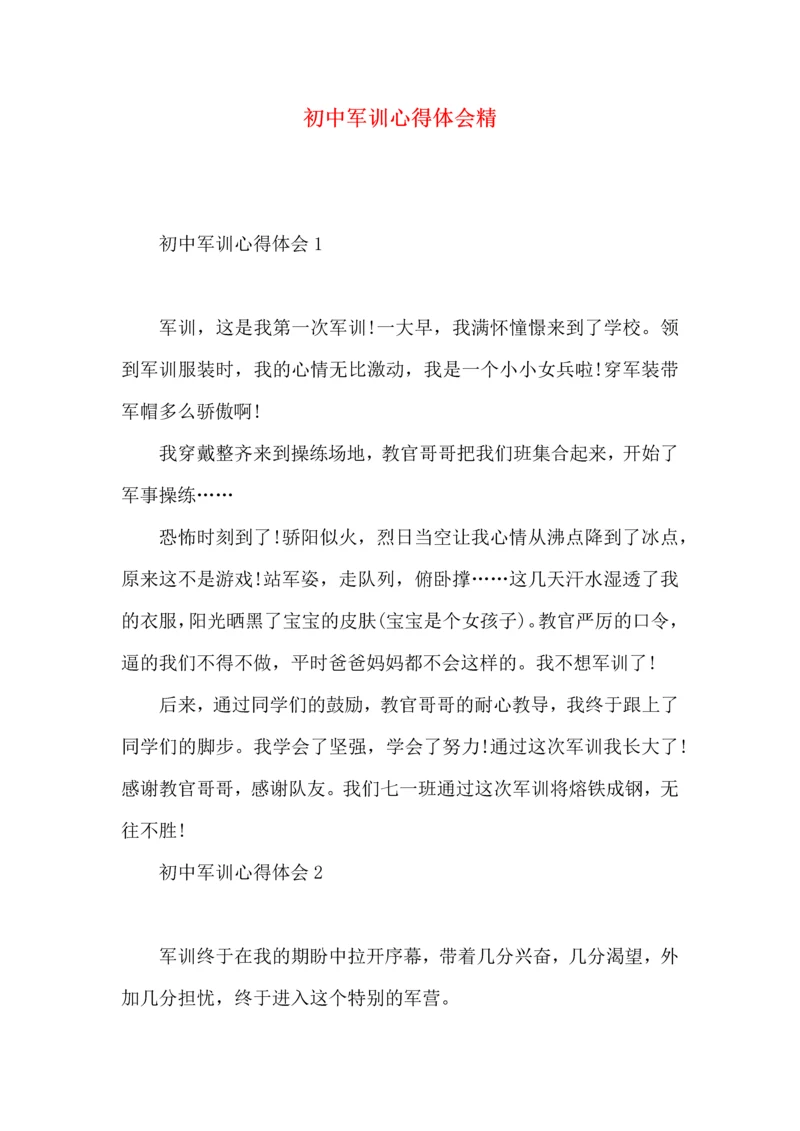 初中军训心得体会精 (2).docx