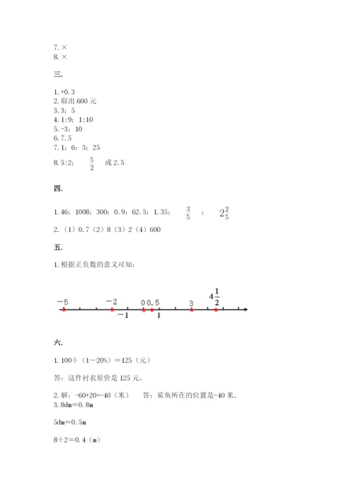 实用小学数学青岛版六年级下册期末测试卷附答案（预热题）.docx