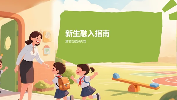 绿色卡通风格教育培训PPT模板