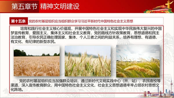 农村基层组织工作条例解读PPT党课模板