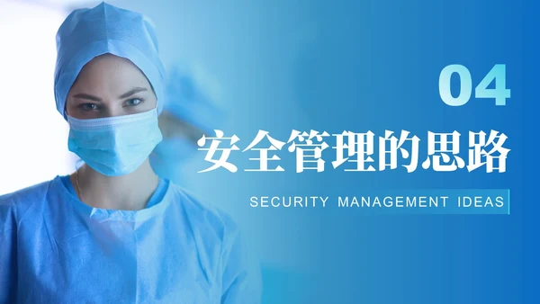 蓝绿色渐变简约实拍风格围手术期安全管理医护人员PPT