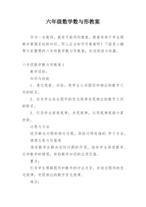 六年级数学数与形教案.docx