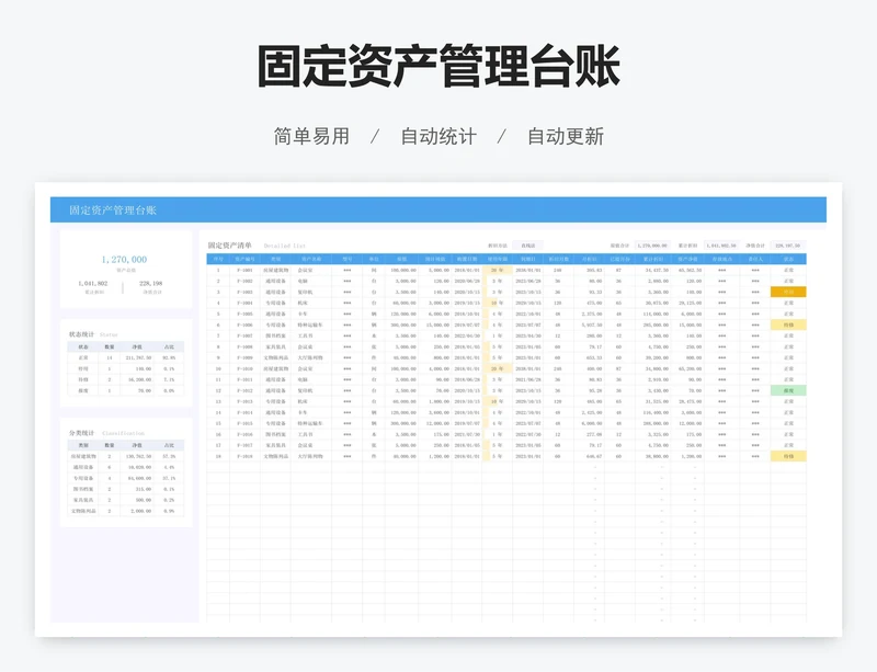 固定资产管理台账