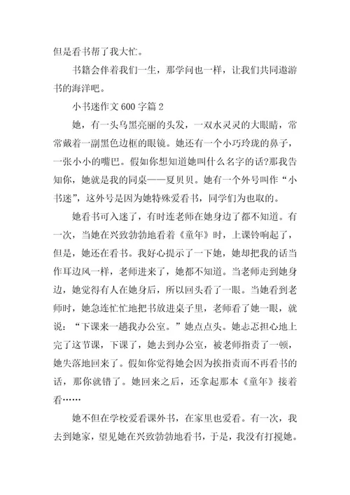 2024年小书迷作文600字