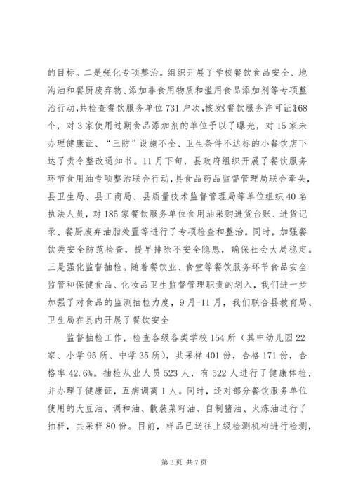 县食品药品监督管理工作情况汇报 (3).docx