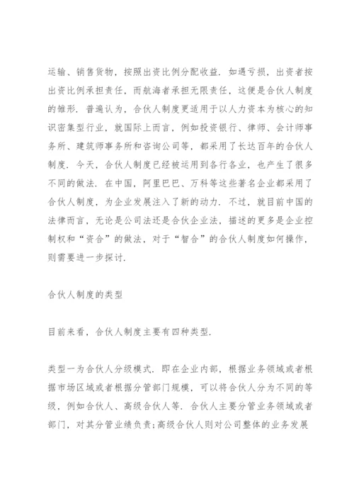 公司合伙人制度方案.docx