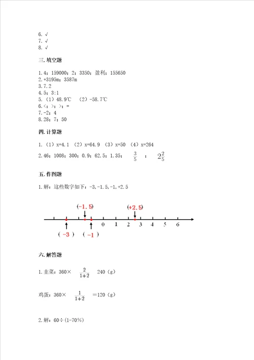 临安小学毕业数学试卷精品a卷