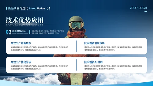 蓝色商务风年终商业合作介绍汇报ppt模板