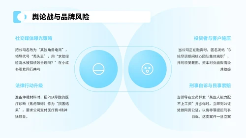 蓝色卡通风反对职场PUA宣传PPT