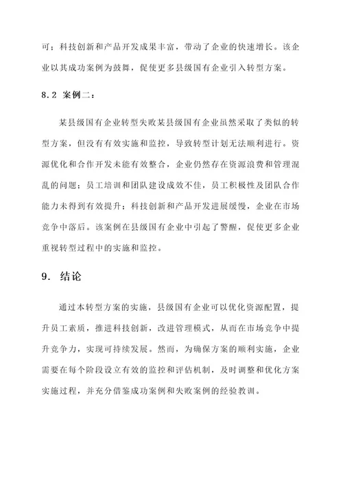县级国有企业转型方案