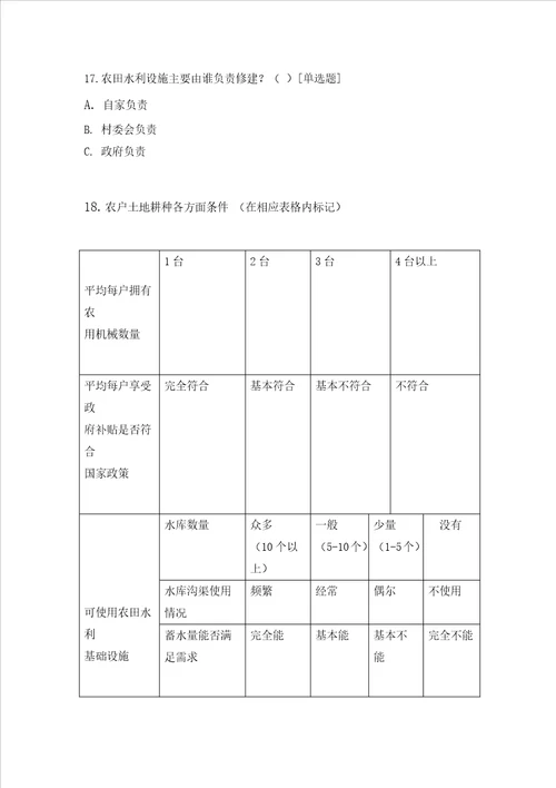 农村土地撂荒现象调查问卷