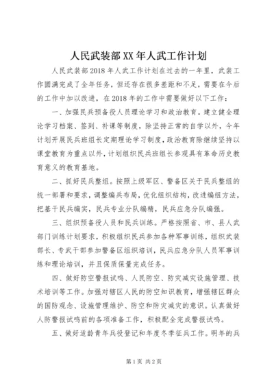 人民武装部某年人武工作计划.docx