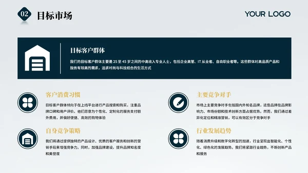蓝色大气简约风商业计划书PPT模板