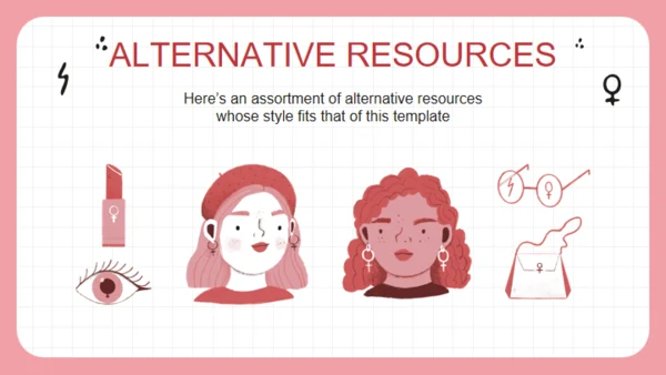 女孩力量卡通人物通用PPT模板