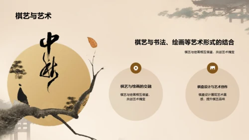 橙色中式复古插画中国传统棋艺文化发展历史