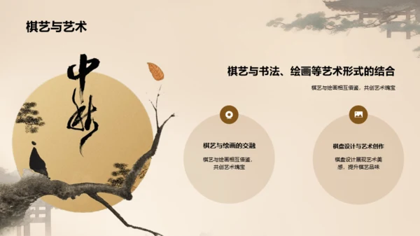 橙色中式复古插画中国传统棋艺文化发展历史