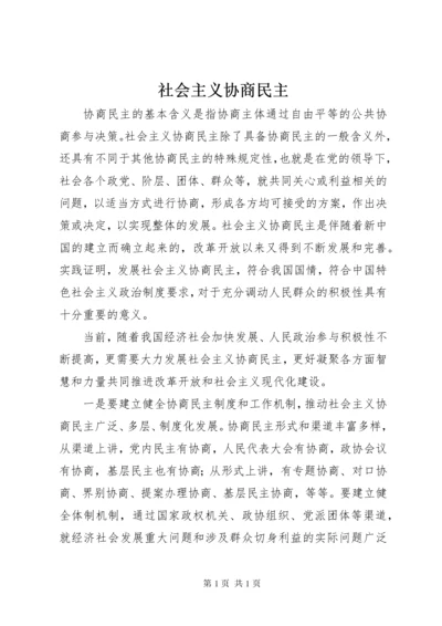 社会主义协商民主.docx