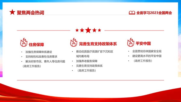 红色飘带大气党课全面学习解读我国两会PPT