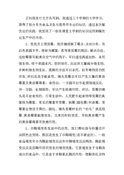 服务员社会实践报告范文【XX最新】