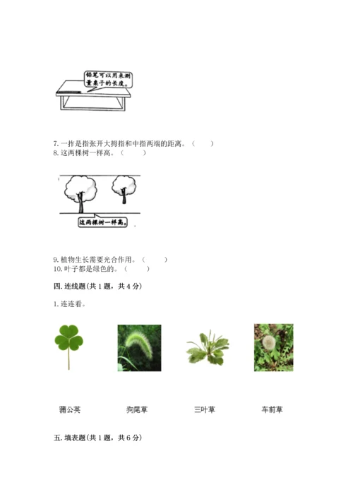 教科版一年级上册科学期末测试卷【预热题】.docx